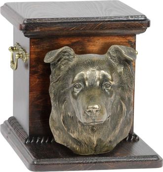 OEM Border Collie - Urna Para Cenizas De Perro Con Estatuilla, Elegante Urna Para Perro, Urna &Uacute;nica Con Busto De Perro De Art-dog