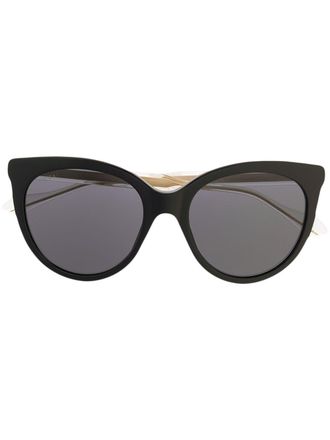 Gucci Zonnebril met cat-eye montuur en logoprint - Zwart