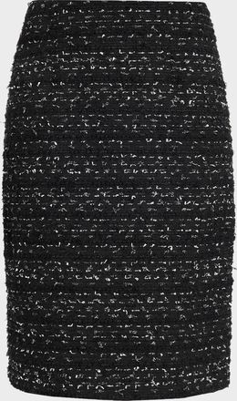 Teri Jon Metallic Tweed Knee-Length Pencil Skirt