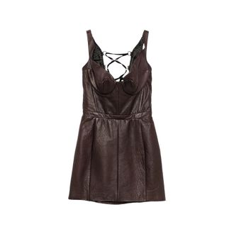 Maria Lucia Hohan Rika Lace-up Leather Mini Dress