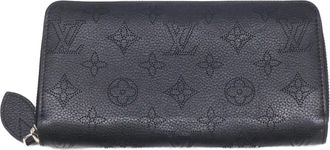 Louis Vuitton Black Mahina Leather Long Wallet (Bi-Fold) (Pre-Owned)