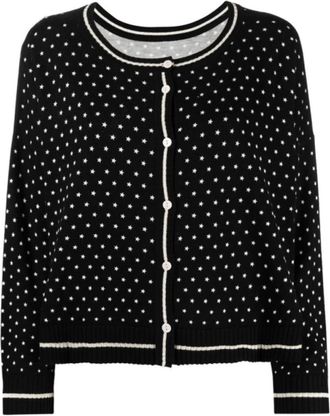 Twinset Sterren Design Cardigan Twinset - Dames - Vesten - Zwart - L - Truien & Vesten