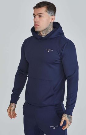 Siksilk Kapuzenpullover SIKSILK Siksilk Sweatjacken Essentials Poly Hoodie, Herren, Gr. XL, blau (navy), Obermaterial: 95% Polyester PES. 5% Elasthan EL., Pul