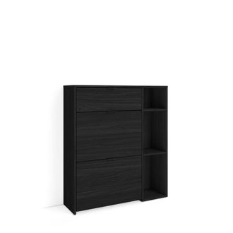 Skraut Home Zapatero efecto madera Negro 90x27x102cm