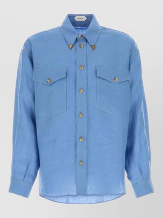 Versace linen shirt featuring chest pockets long sleeves