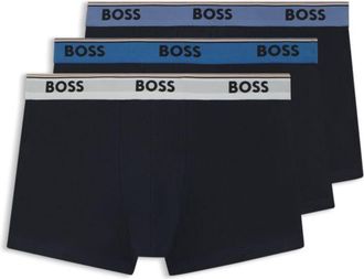 BOSS Three-pack of cotton trunks with logo waistband