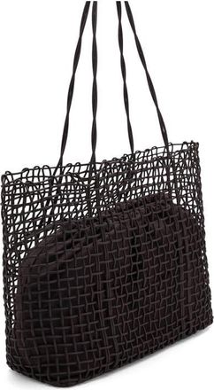 Mango Woven Shopper Tote in Chocolate at Nordstrom