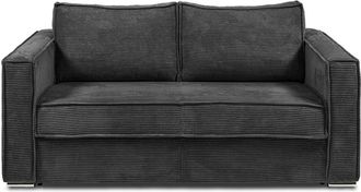 VENTE-UNIQUE.COM Sof&aacute; cama terciopelo 3 plazas gris antracita 195x223cm