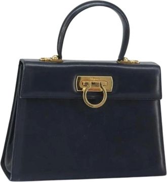 Ferragamo Pre-owned Handbags, female, Blue, Size: ONE SIZE Pre-owned Leather Handbag
