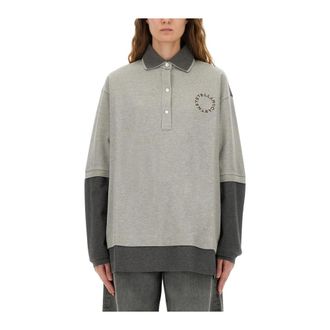 Stella McCartney Camiseta de Rugby con Paneles con Logo - Tops - Mujer - Gris - S