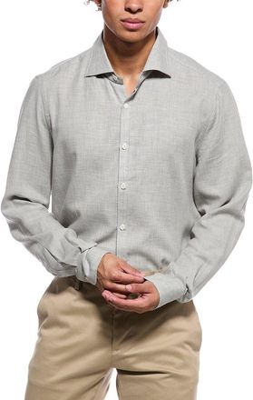 Isaia Mix Cashmere-Blend Sport Shirt