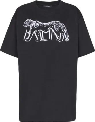 Balmain Leopard Print T -Shirt