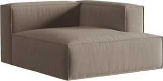 MICADONI Modulare Design Chaiselongue Nuria mit Armlehne rechts - Samtbezug