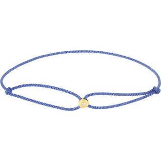 EF Collection Diamond Dot Cord Bracelet in 14K Yellow Gold /Sky at Nordstrom