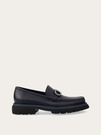 Ferragamo Men Gancini ornament loafer Blue Size 10.5