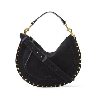 Isabel Marant Zwarte Su&egrave;de Schoudertas met Studs - Dames - Handtassen - Zwart - ONE Size - Su&egrave;de - Tassen