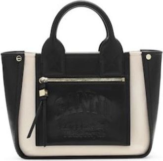 Ganni Canvas tas met korte handvatten - Dames - Handtassen - Zwart - ONE Size - Katoen - Tassen