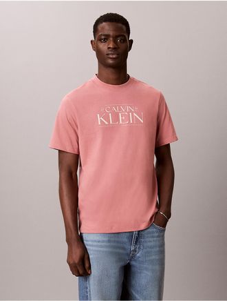 Calvin Klein Jeans Calvin Klein Mens Logo Graphic Relaxed T-Shirt - Pink - XL