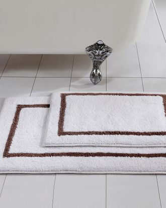 Modern Threads 2-Pack Reversible Contrast Stripe Bath Mat Set