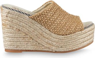 Espadrilles Flash Ceila Stijlvolle Zomer Sandalen - Dames - Sleehakken - Bruin - 38 EU - Schoenen
