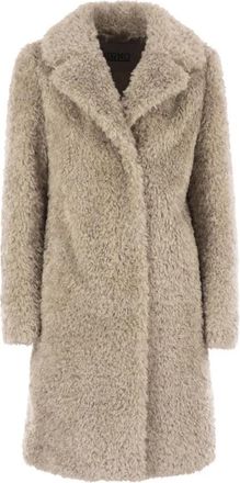 Herno Zachte faux-fur jas - Dames - Mantel - Beige - S - Katoen - Jassen