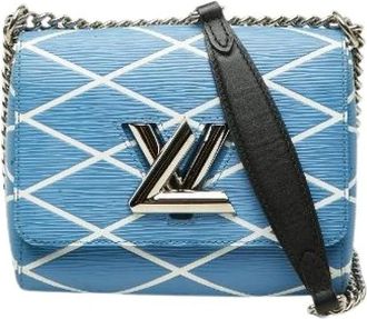 Louis Vuitton Pre-owned Twist PM Epi Malletage Lederen Schoudertas - Dames - Vintage Schoudertas - Blauw - ONE Size - Leer - Vintage