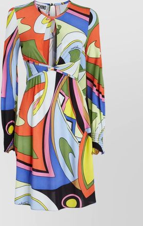 Moschino multicolor printed cutout mini dress