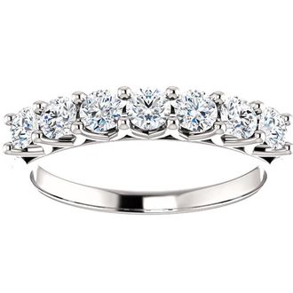 Pompeii3 1/2 Ct Seven Stone Diamond Wedding Ring Lab Grown 14k White Gold