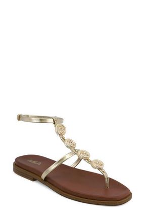 Mia Dorcie Ankle Strap Sandal in Soft Gold at Nordstrom, Size 7.5