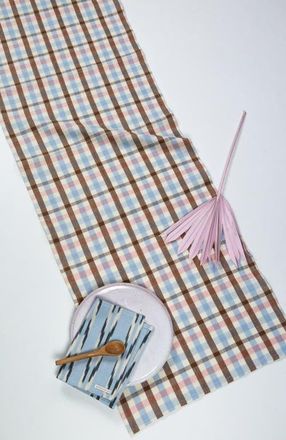 Archive New York Handwoven Classic Plaid Cotton Table Runner in Brown at Nordstrom, Size X-Large