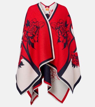 La DoubleJ Soul floral wool and silk poncho