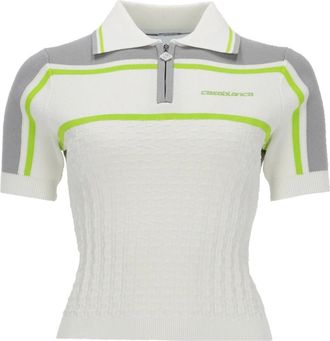 Casablanca Tennis Polo Shirt - Dames - Polos - Wit - M - Tops