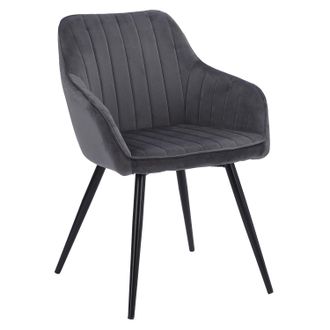Happy Garden Silla De Terciopelo Gris Bertille