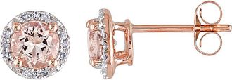 Rina Limor 10K Rose Gold 1.03 ct. tw. Diamond & Morganite Earrings