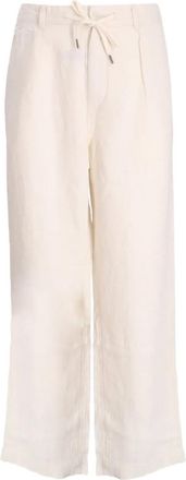 Polo Ralph Lauren drawstring linen trousers - White