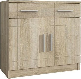 Mirjan24 C&oacute;moda Tucson 144, Roble Sonoma + Grafito, Con Cajones Y Puertas, N&uacute;mero De Cajones: 0, 70x69x37cm