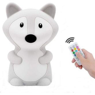 OEM Luz Nocturna Led Para Dormitorio, Linda Luz Nocturna Con Forma De Zorro, 9 Colores, Recargable, Control Remoto + Atenuaci&oacute;n T&aacute;ctil -crezuo