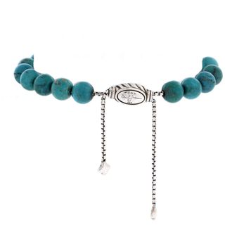 David Yurman Spiritual Beads Bracelet Turquoise and Sterling Silver 8mm