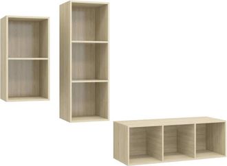 vidaXL Vidaxl - 3 Piece tv Cabinet Set Sonoma Oak Engineered Wood