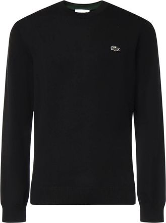 Lacoste Monochrome Ronde Hals Katoenen Trui - Heren - Ronde hals truien - Zwart - L - Katoen - Truien & Vesten