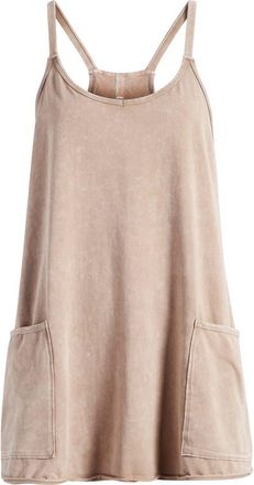 Free People FP Movement Hot Shot Racerback Romper in Mocha Latte at Nordstrom, Size X-Large