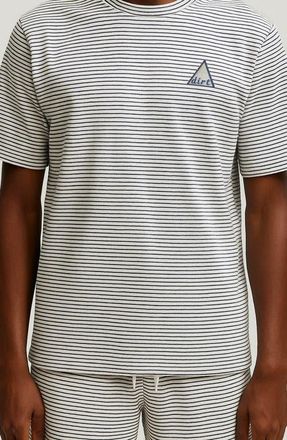 D.RT Vacay Stripe Cotton Terry T-Shirt in White/Green at Nordstrom, Size Xx-Large