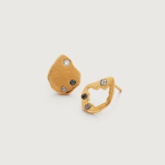Monica Vinader Gold Galaxy Diamond Stud Earrings Diamond