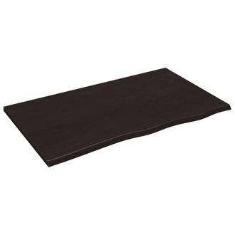 Berkfield Home Table Top Dark Grey 100x60x2 cm Treated Solid Wood Oak | Size: 100 x 60 x 2 cm