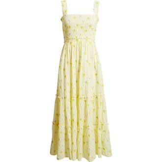 Lilly Pulitzer Hadly Smocked Maxi Dress in Estelle Yellow at Nordstrom, Size Medium