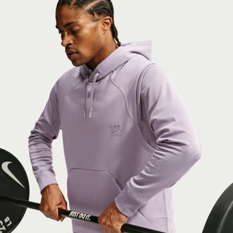 Nike Mens N.A.C. Dri-FIT Fleece Sleeveless Training Hoodie in Purple | IQ5551-524
