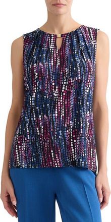 Kasper Print Keyhole Sleeveless Top in Cerise Multi at Nordstrom, Size X-Small