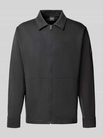 Boss Orange by Hugo Boss BOSS Orange Regular Fit Sweatjacke aus Baumwoll-Mix Modell PE_TWIST in Black, Gr&ouml;&szlig;e XXXL