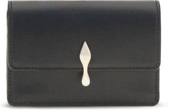 Christian Louboutin Womens Card Holder Bettina Paris Black-Gold Calf Leather Wallets & Purses Black/gold