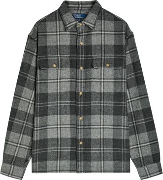 Polo Ralph Lauren Plaid Wool Overshirt - Navy - Xxl